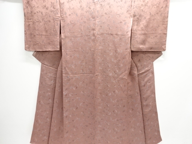 JAPANESE KIMONO / SILK / TAISHO ROMAN STYLE / WOVEN LEAVES / SINGLE CREST